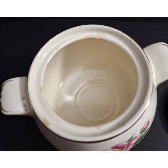 Homer Laughlin Sugar Bowl & Lid Empire Green Cavalier Egg Shell - Picture 4 of 6